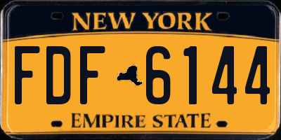 NY license plate FDF6144