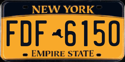 NY license plate FDF6150