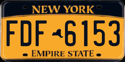 NY license plate FDF6153