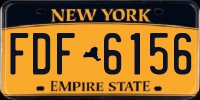 NY license plate FDF6156