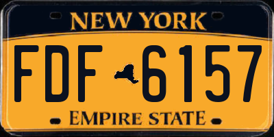 NY license plate FDF6157