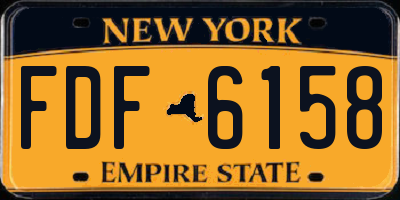 NY license plate FDF6158