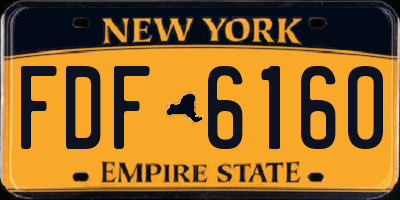 NY license plate FDF6160