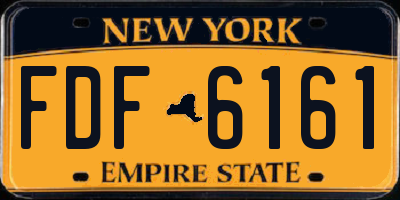 NY license plate FDF6161