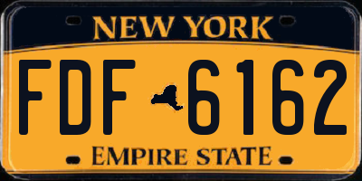 NY license plate FDF6162