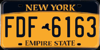 NY license plate FDF6163