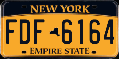 NY license plate FDF6164