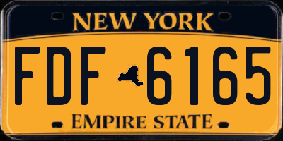 NY license plate FDF6165