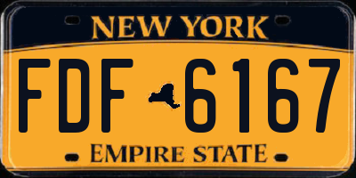 NY license plate FDF6167