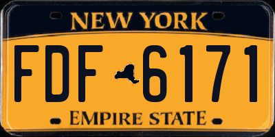 NY license plate FDF6171