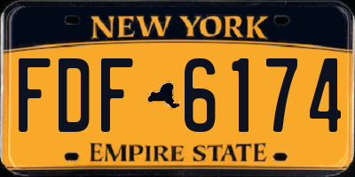 NY license plate FDF6174