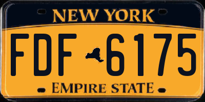 NY license plate FDF6175