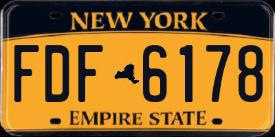 NY license plate FDF6178