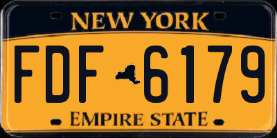 NY license plate FDF6179