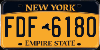 NY license plate FDF6180