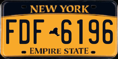 NY license plate FDF6196