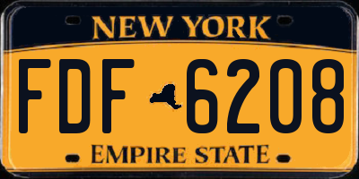 NY license plate FDF6208