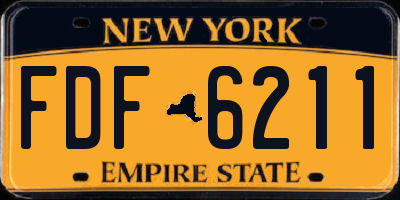 NY license plate FDF6211
