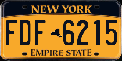 NY license plate FDF6215