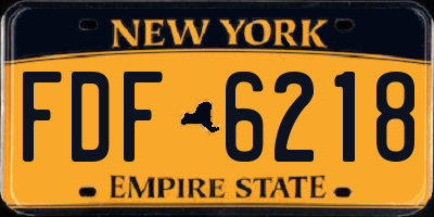 NY license plate FDF6218