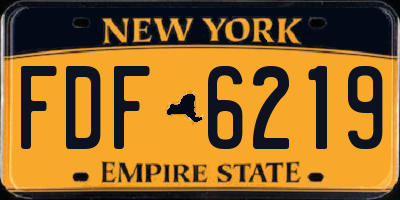 NY license plate FDF6219