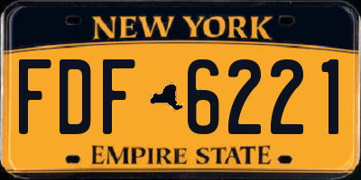 NY license plate FDF6221