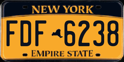 NY license plate FDF6238