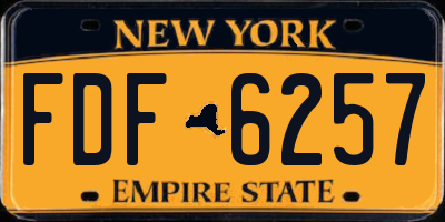 NY license plate FDF6257
