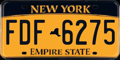 NY license plate FDF6275