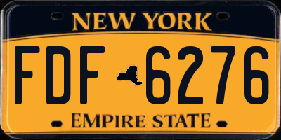 NY license plate FDF6276