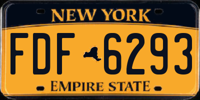 NY license plate FDF6293