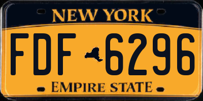 NY license plate FDF6296
