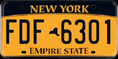 NY license plate FDF6301