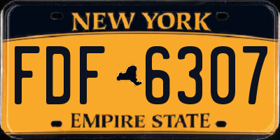NY license plate FDF6307