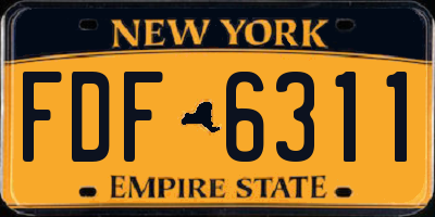NY license plate FDF6311