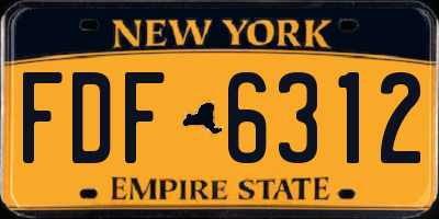 NY license plate FDF6312