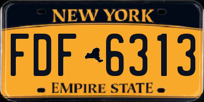 NY license plate FDF6313