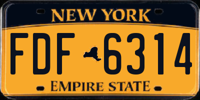 NY license plate FDF6314