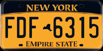 NY license plate FDF6315