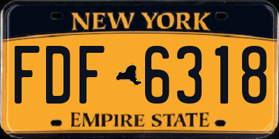 NY license plate FDF6318