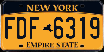 NY license plate FDF6319