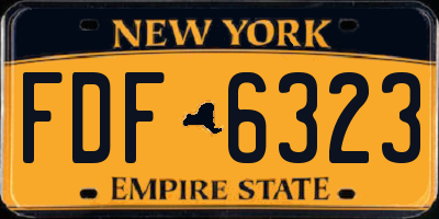 NY license plate FDF6323
