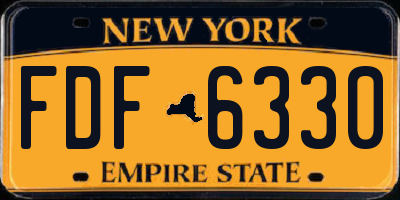 NY license plate FDF6330