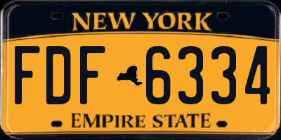 NY license plate FDF6334