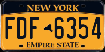 NY license plate FDF6354