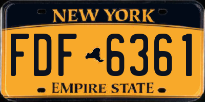 NY license plate FDF6361