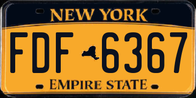 NY license plate FDF6367