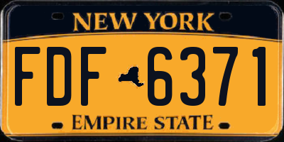 NY license plate FDF6371
