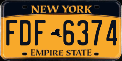 NY license plate FDF6374