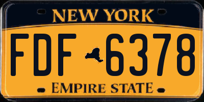 NY license plate FDF6378